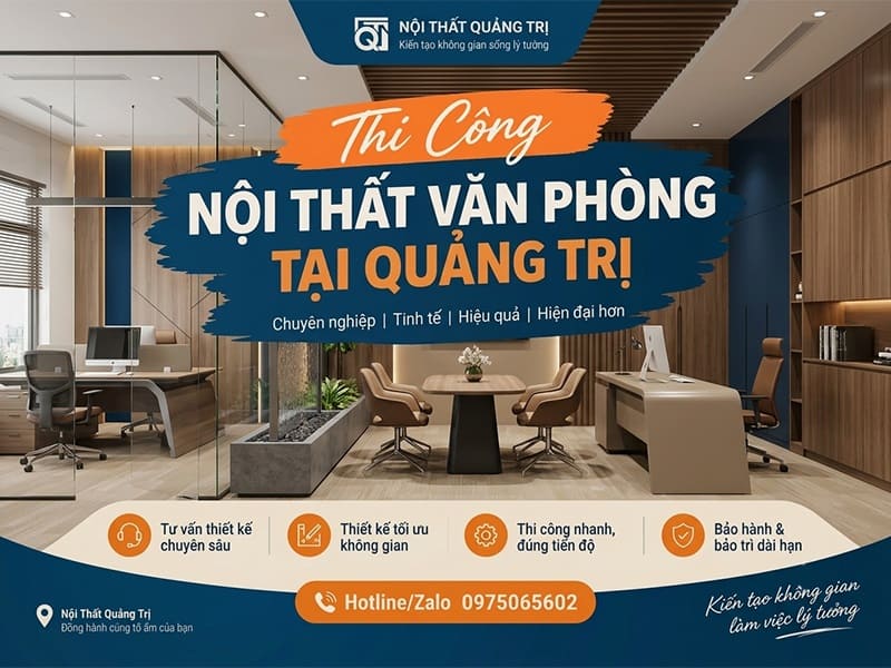 Thi công nội thất văn phòng tại Quảng Trị