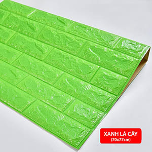 Xop dan tuong gia gach da 3D xanh la cay